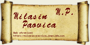 Milašin Paovica vizit kartica